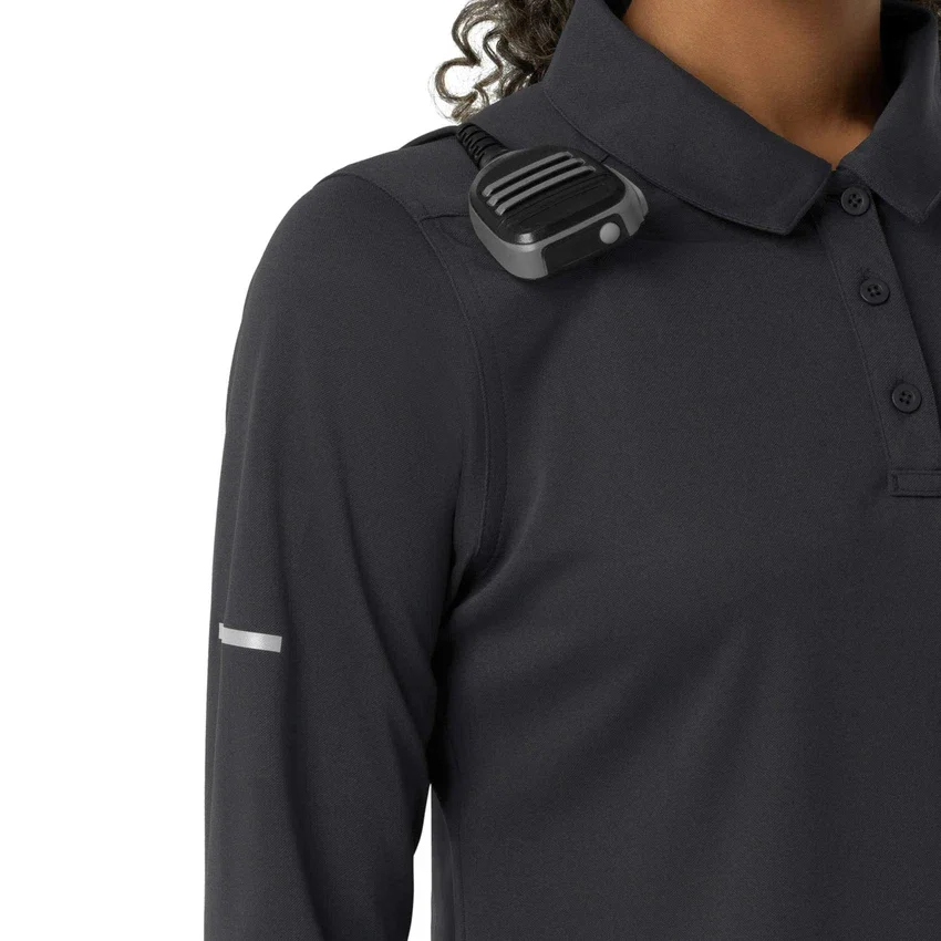 Kadınlar için Rugged Flex® Rscu Ağır Dokuma Uzun Kolluklu Polo Scrub Üst