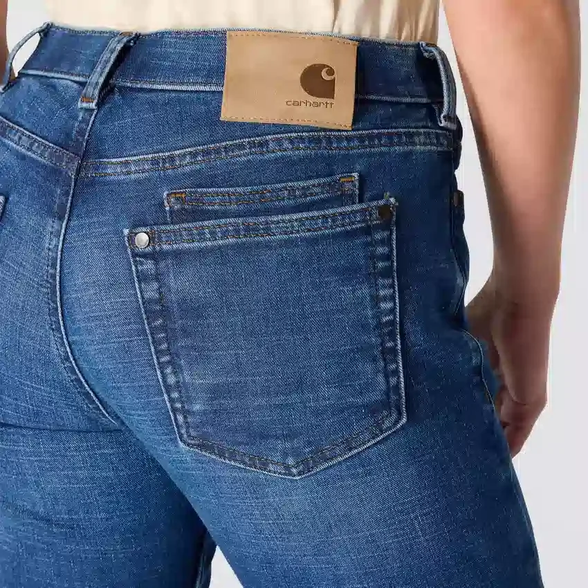 Kadınlar İçin Essential Orta Bel Düz Paça Esnek Kot
