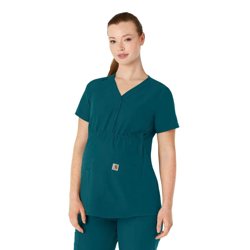 Kadınlar İçin Force Essentials Henley Hamile Scrub Üstü