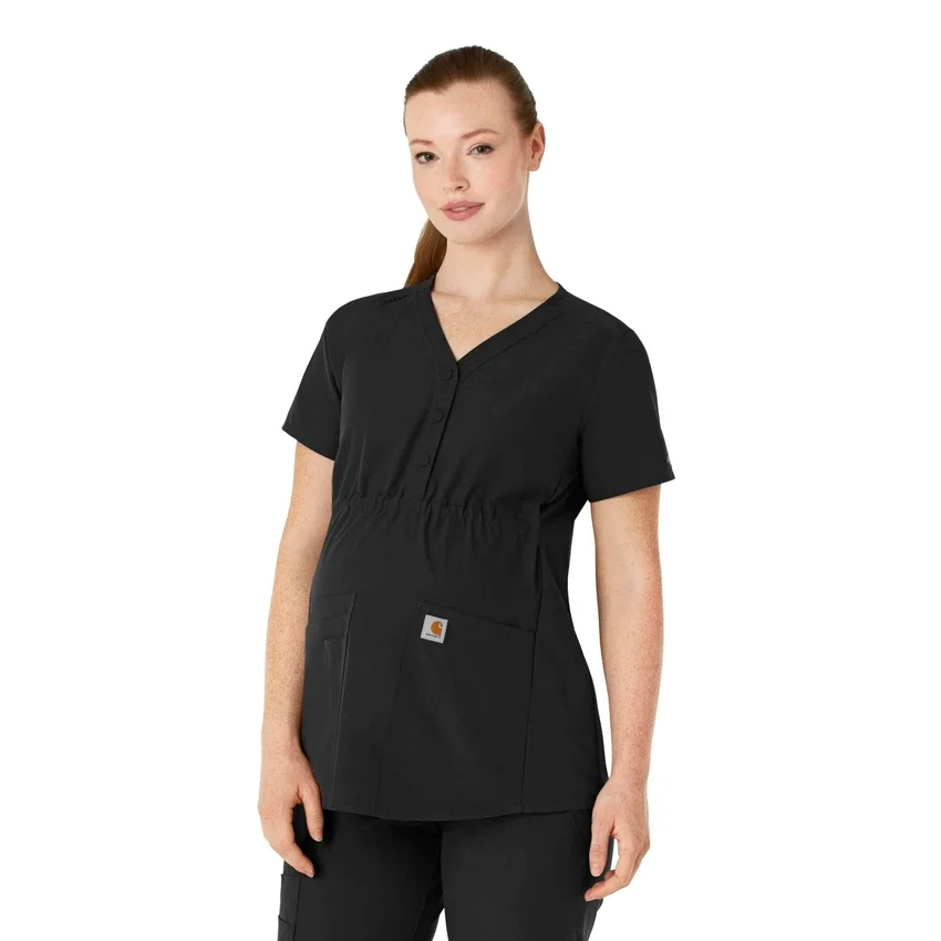 Kadınlar İçin Force Essentials Henley Hamile Scrub Üstü