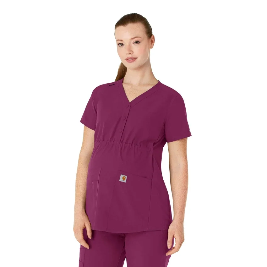 Kadınlar İçin Force Essentials Henley Hamile Scrub Üstü