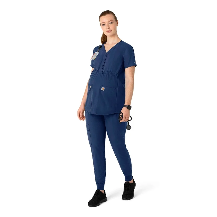 Kadınlar İçin Force Essentials Henley Hamile Scrub Üstü