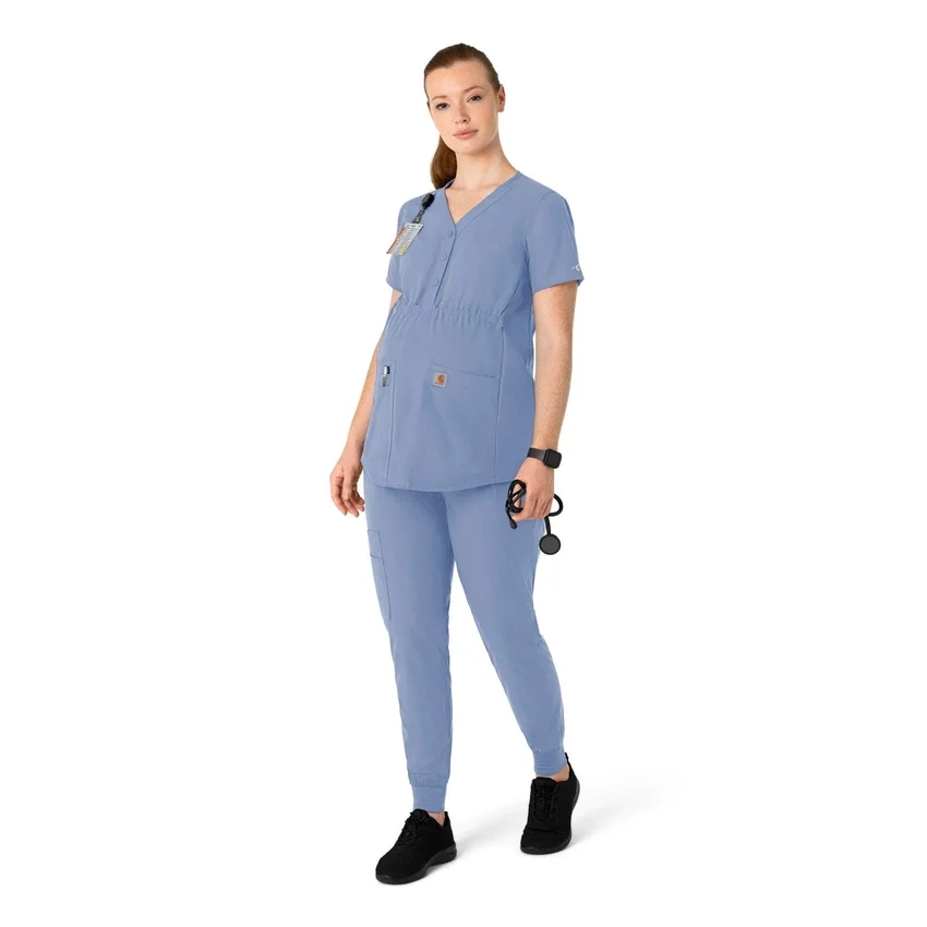 Kadınlar İçin Force Essentials Henley Hamile Scrub Üstü