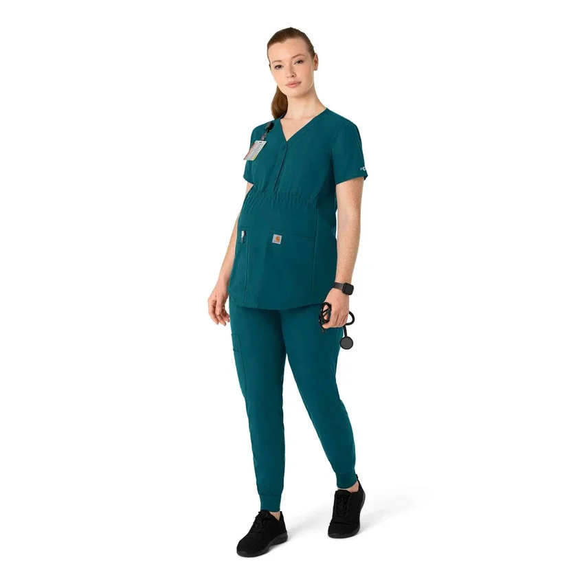 Kadınlar İçin Force Essentials Henley Hamile Scrub Üstü
