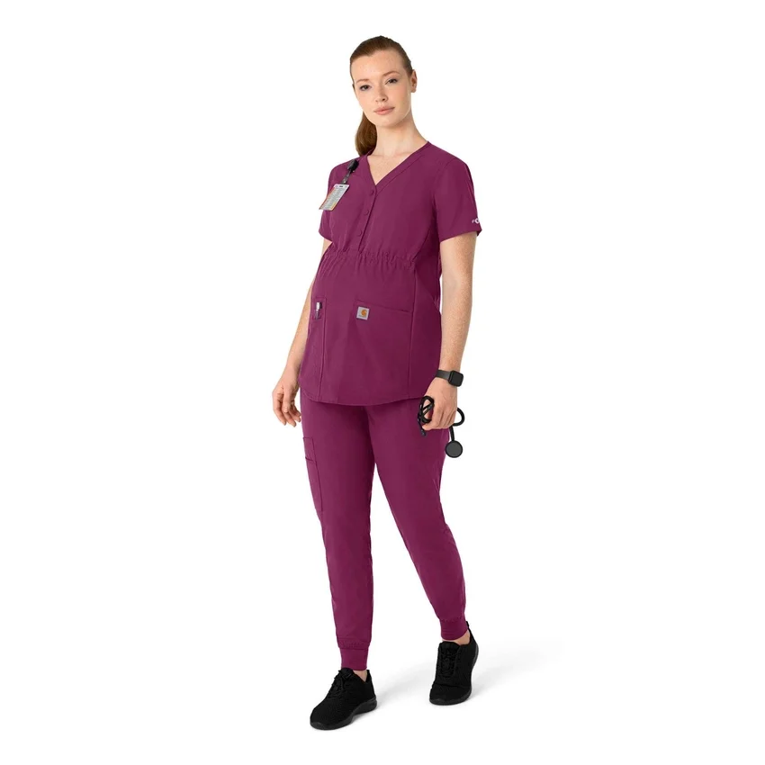 Kadınlar İçin Force Essentials Henley Hamile Scrub Üstü