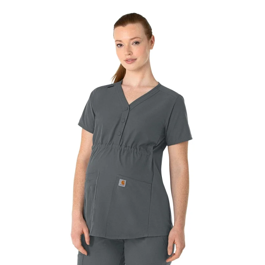 Kadınlar İçin Force Essentials Henley Hamile Scrub Üstü