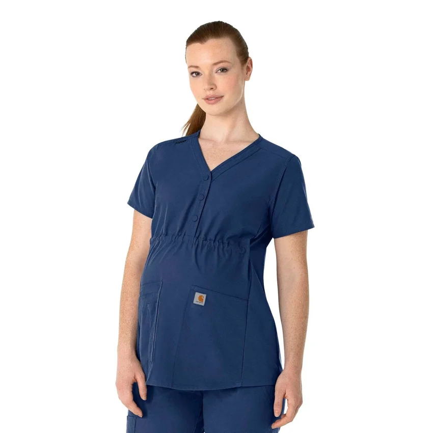 Kadınlar İçin Force Essentials Henley Hamile Scrub Üstü