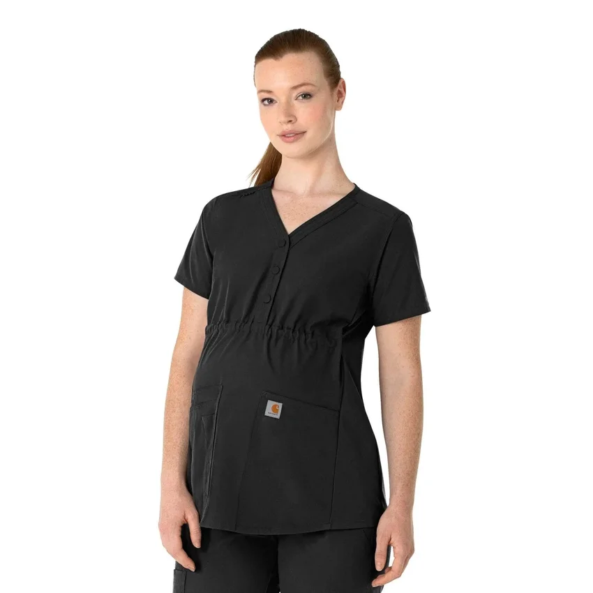 Kadınlar İçin Force Essentials Henley Hamile Scrub Üstü