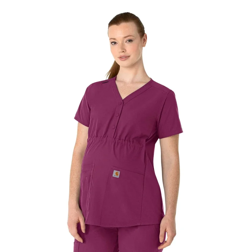 Kadınlar İçin Force Essentials Henley Hamile Scrub Üstü