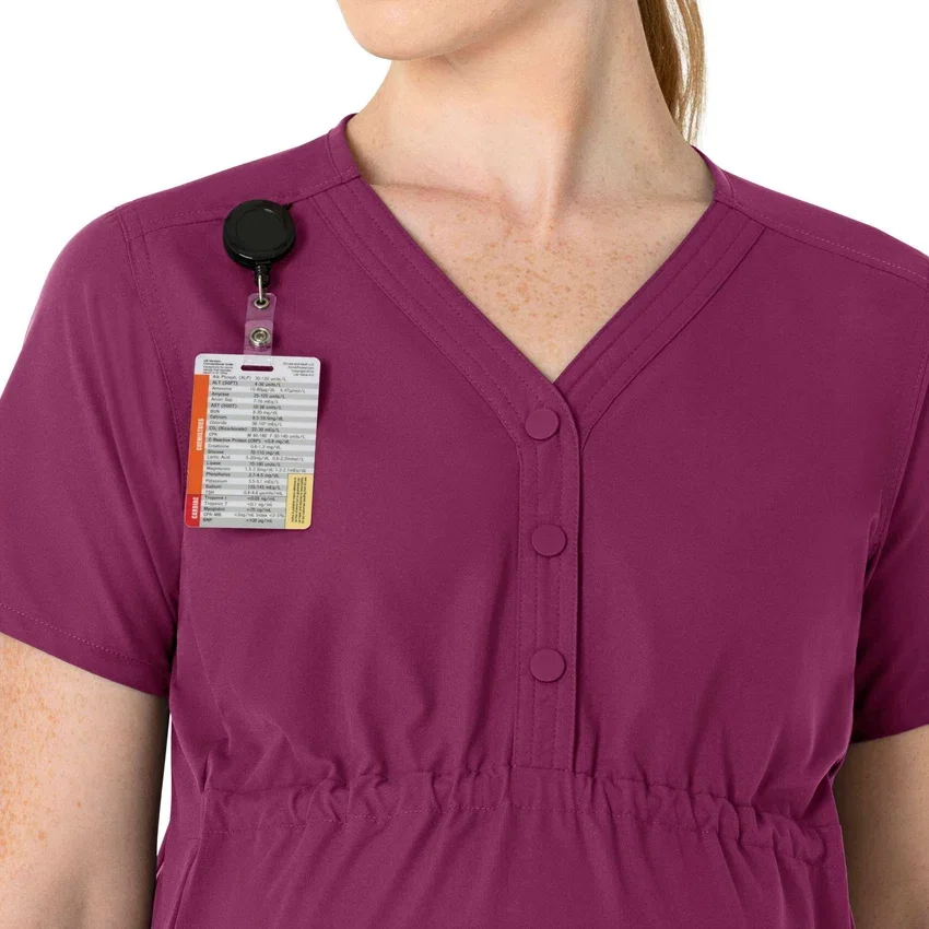Kadınlar İçin Force Essentials Henley Hamile Scrub Üstü