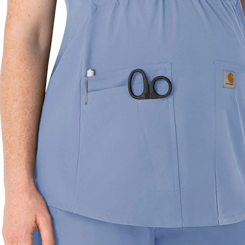 Kadınlar İçin Force Essentials Henley Hamile Scrub Üstü