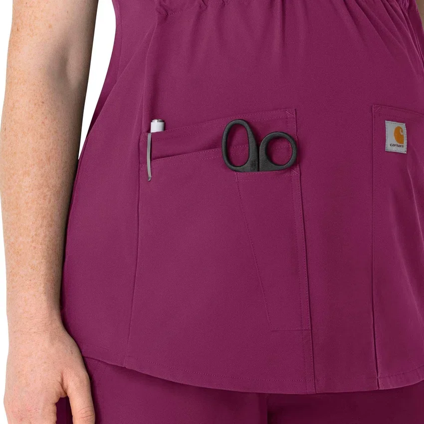 Kadınlar İçin Force Essentials Henley Hamile Scrub Üstü