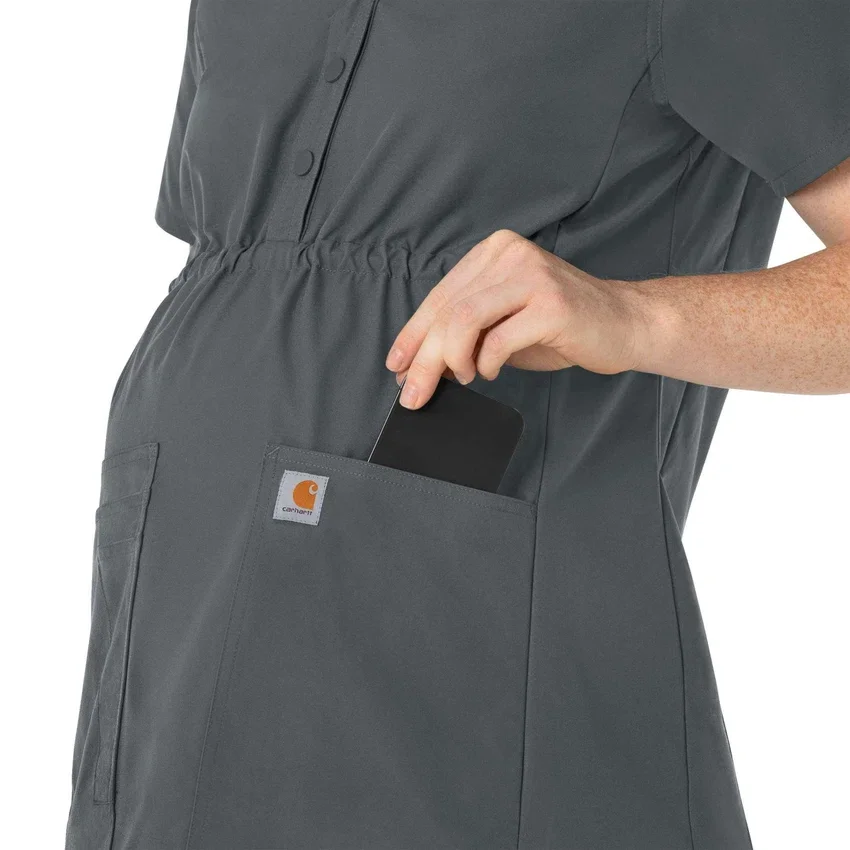 Kadınlar İçin Force Essentials Henley Hamile Scrub Üstü