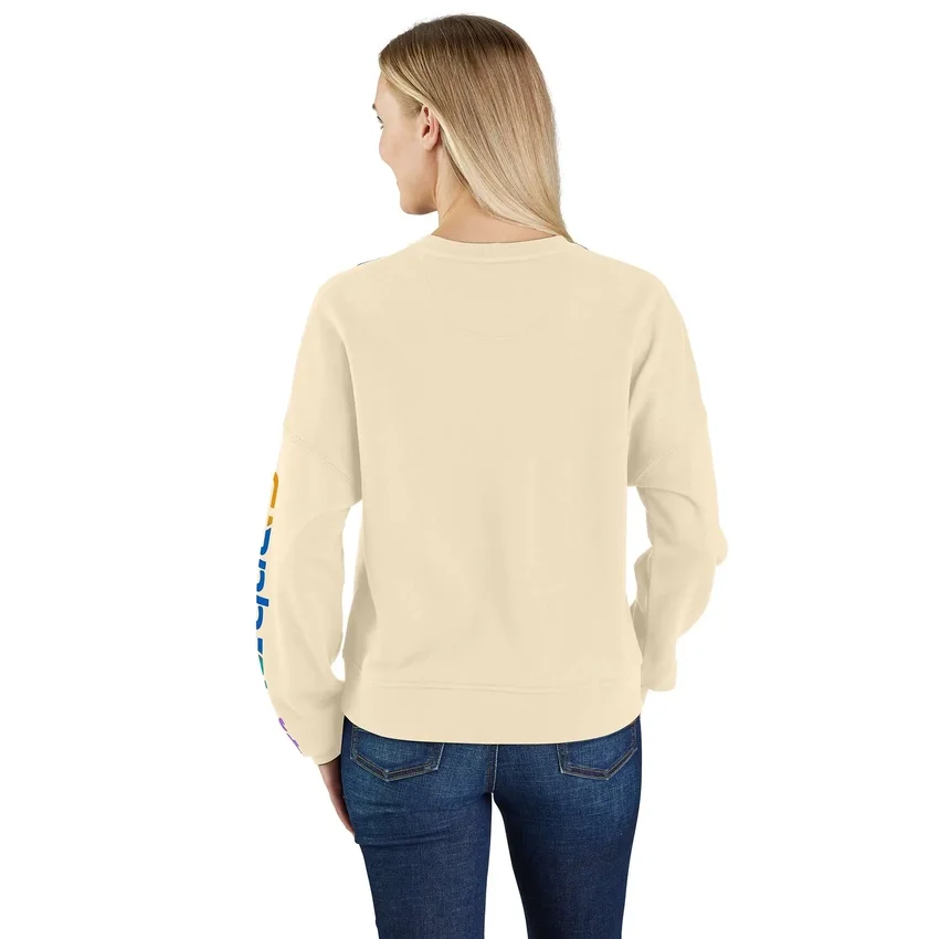 Kadınlar İçin Hafif Tencel Bol Kesim Grafik Kolluklu Sweatshirt