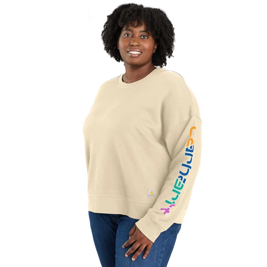 Kadınlar İçin Hafif Tencel Bol Kesim Grafik Kolluklu Sweatshirt