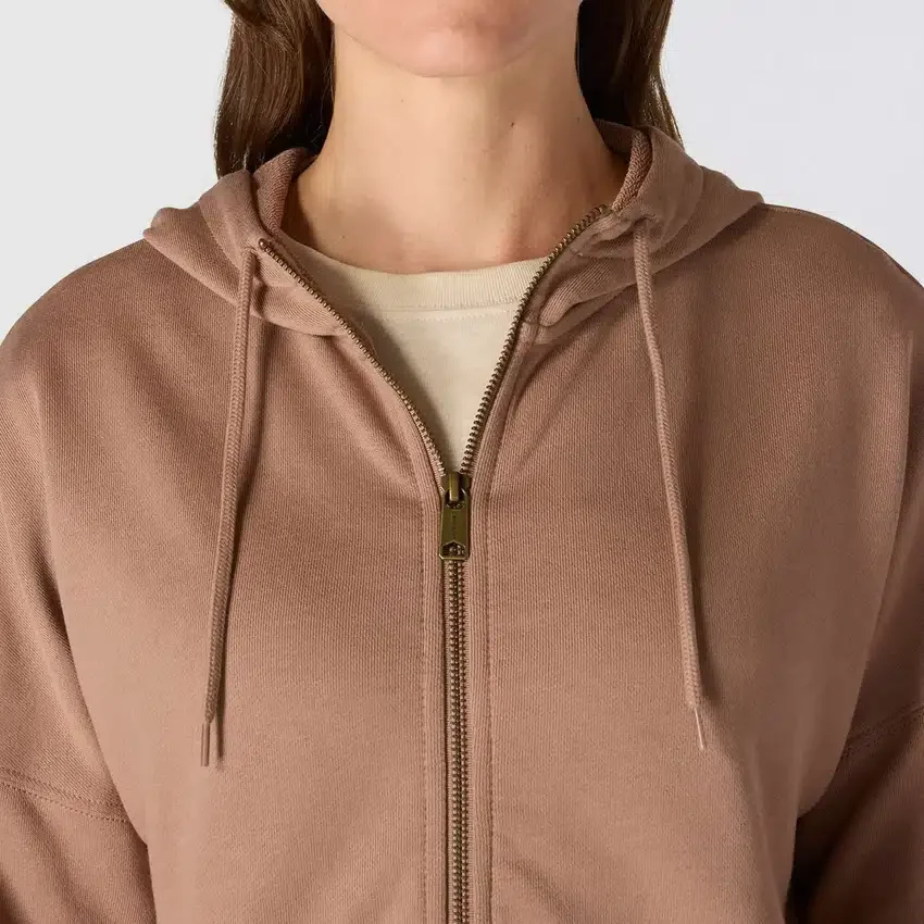 Kadınlar İçin Hafif Tencel Tam Fermuarlı Kapüşonlu Sweatshirt