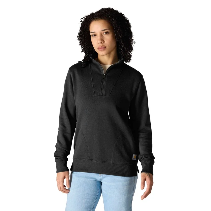 Kadınlar İçin Hafif Tencel Yarım Fermuarlı Pullover Sweatshirt