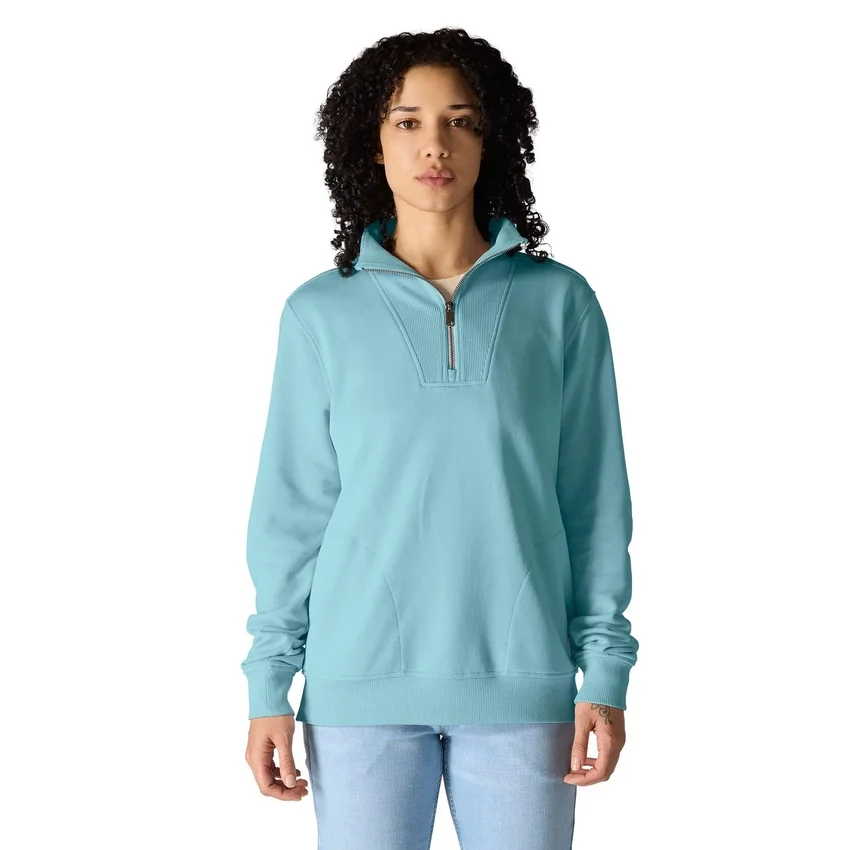 Kadınlar İçin Hafif Tencel Yarım Fermuarlı Pullover Sweatshirt