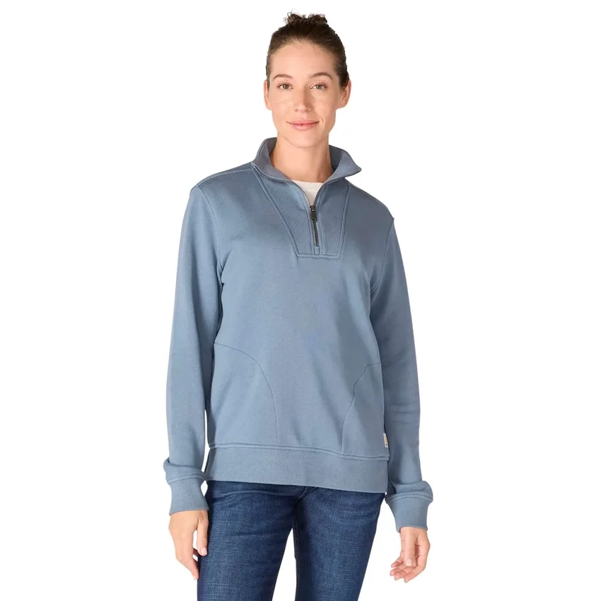 Kadınlar İçin Hafif Tencel Yarım Fermuarlı Pullover Sweatshirt