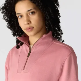 Kadınlar İçin Hafif Tencel Yarım Fermuarlı Pullover Sweatshirt