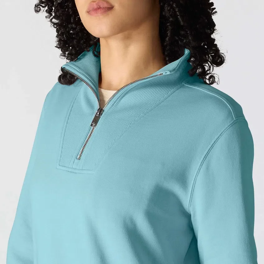 Kadınlar İçin Hafif Tencel Yarım Fermuarlı Pullover Sweatshirt
