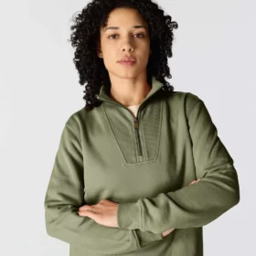 Kadınlar İçin Hafif Tencel Yarım Fermuarlı Pullover Sweatshirt