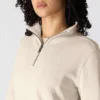 Kadınlar İçin Hafif Tencel Yarım Fermuarlı Pullover Sweatshirt