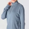 Kadınlar İçin Hafif Tencel Yarım Fermuarlı Pullover Sweatshirt