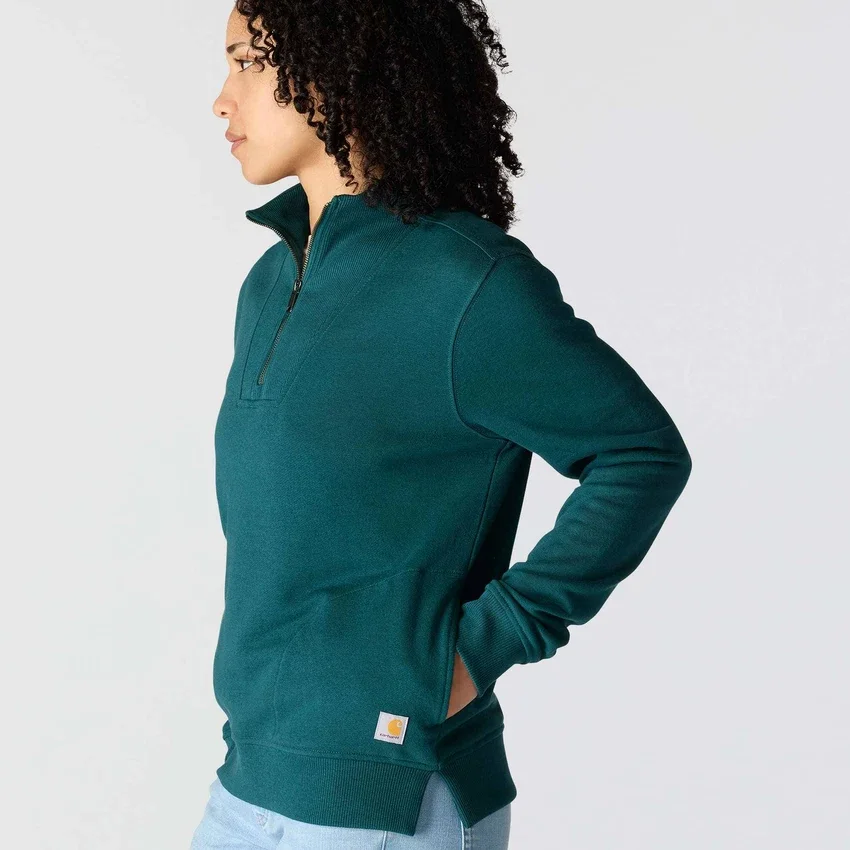 Kadınlar İçin Hafif Tencel Yarım Fermuarlı Pullover Sweatshirt