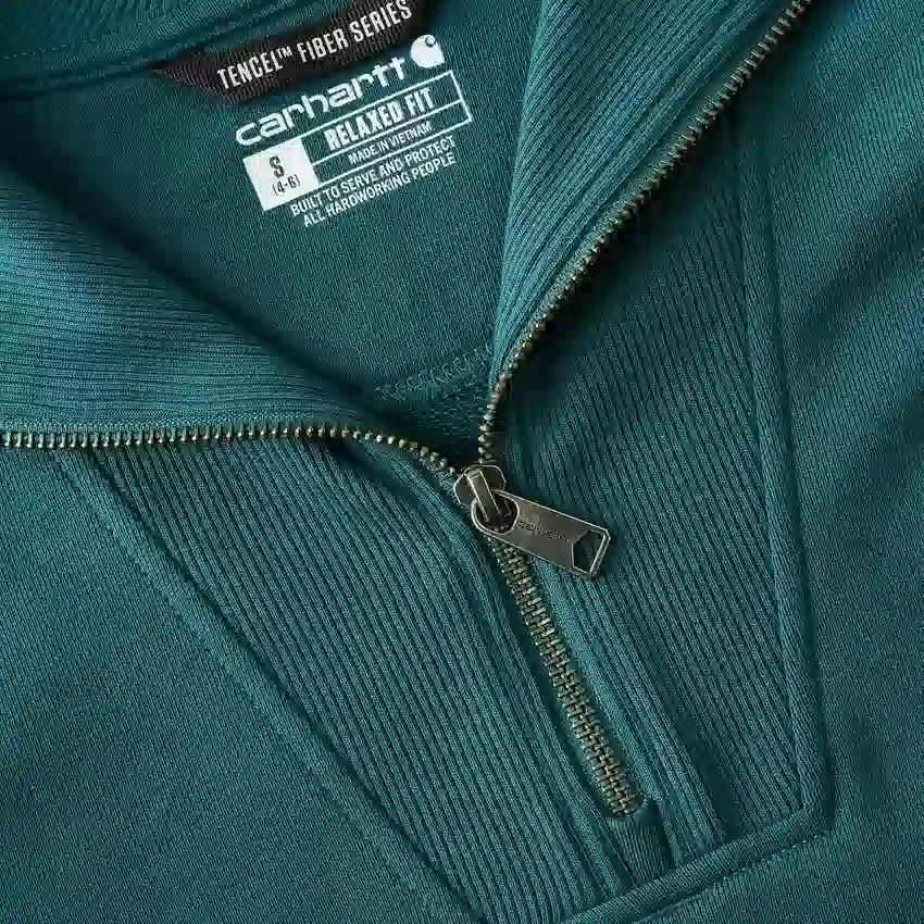 Kadınlar İçin Hafif Tencel Yarım Fermuarlı Pullover Sweatshirt