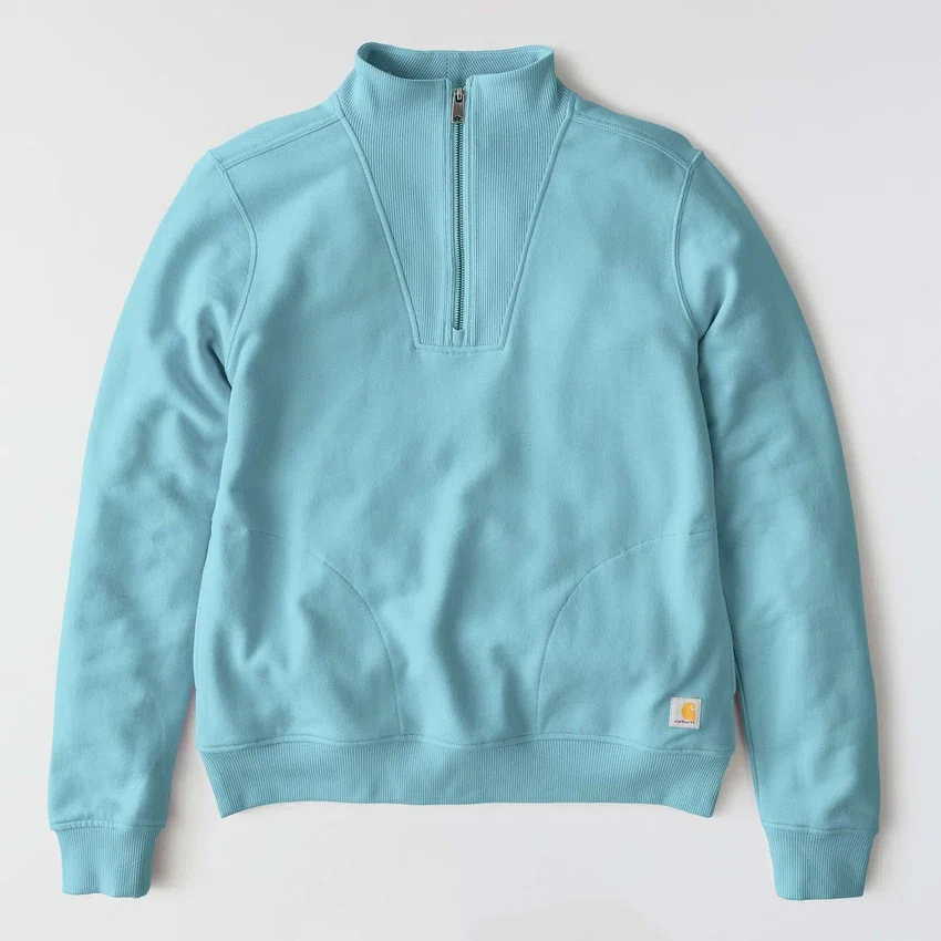 Kadınlar İçin Hafif Tencel Yarım Fermuarlı Pullover Sweatshirt
