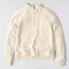 Kadınlar İçin Hafif Tencel Yarım Fermuarlı Pullover Sweatshirt
