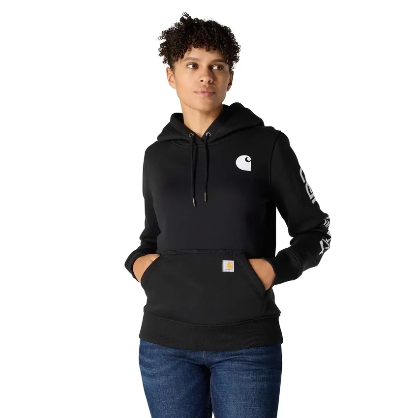 Kadınlar İçin İkonik Clarksburg Gevşek Kesim Polar Astarlı Logolu Kapüşonlu Sweatshirt