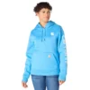 Kadınlar İçin İkonik Clarksburg Gevşek Kesim Polar Astarlı Logolu Kapüşonlu Sweatshirt