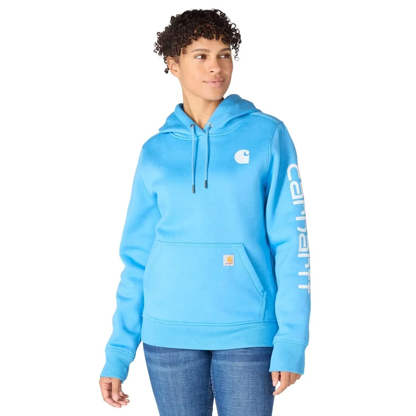 Kadınlar İçin İkonik Clarksburg Gevşek Kesim Polar Astarlı Logolu Kapüşonlu Sweatshirt