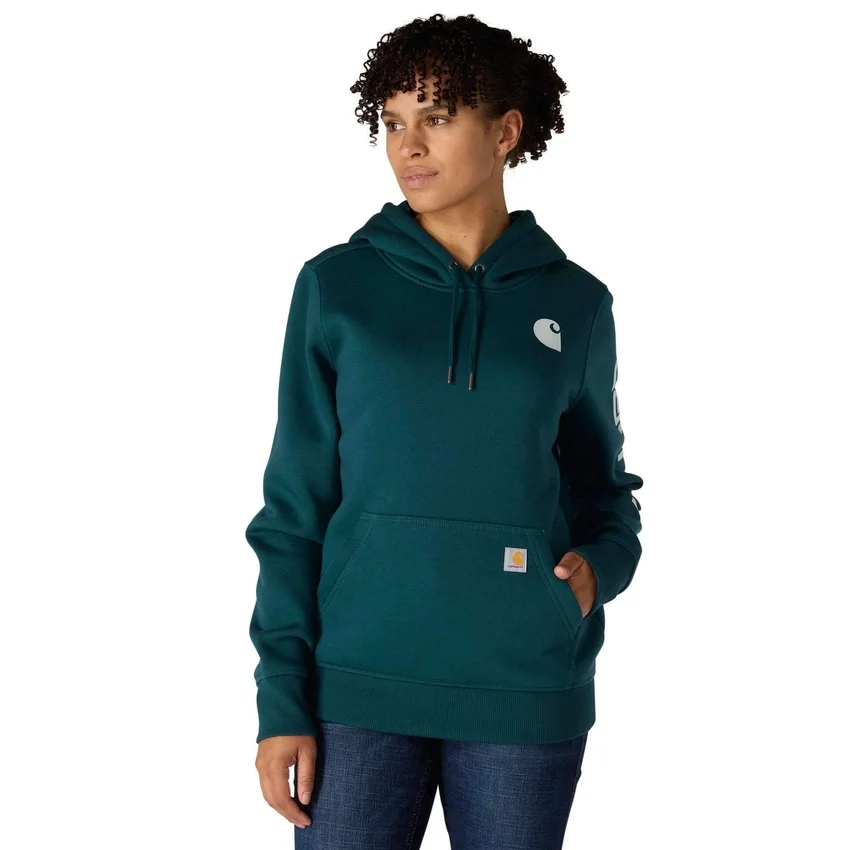 Kadınlar İçin İkonik Clarksburg Gevşek Kesim Polar Astarlı Logolu Kapüşonlu Sweatshirt