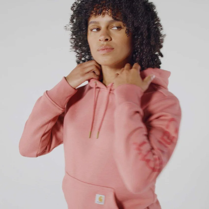 Kadınlar İçin İkonik Clarksburg Gevşek Kesim Polar Astarlı Logolu Kapüşonlu Sweatshirt