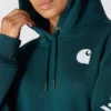 Kadınlar İçin İkonik Clarksburg Gevşek Kesim Polar Astarlı Logolu Kapüşonlu Sweatshirt