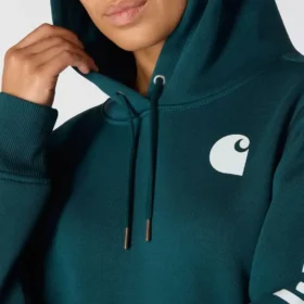 Kadınlar İçin İkonik Clarksburg Gevşek Kesim Polar Astarlı Logolu Kapüşonlu Sweatshirt