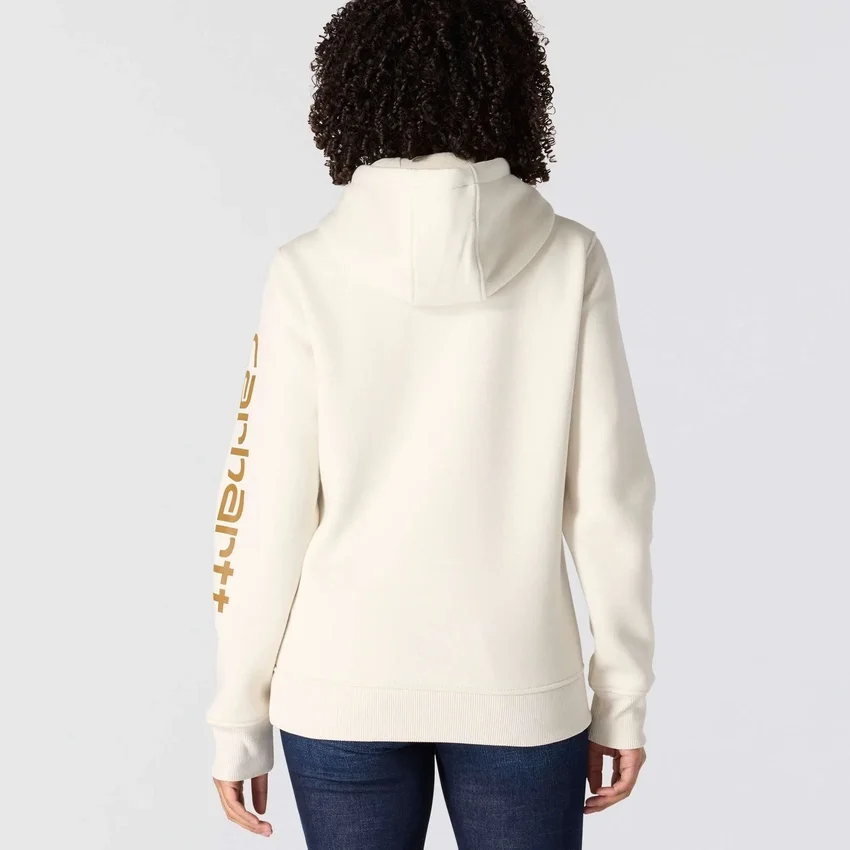 Kadınlar İçin İkonik Clarksburg Gevşek Kesim Polar Astarlı Logolu Kapüşonlu Sweatshirt
