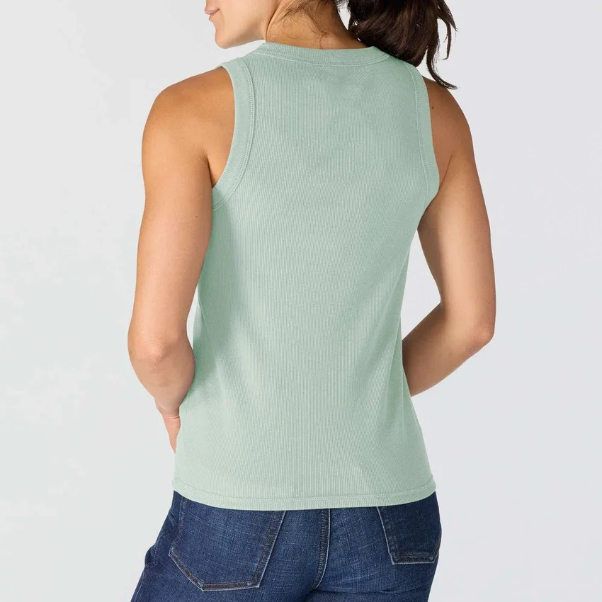 Kadınlar İçin Tencel Hafif Nefes Alabilir Nervürlü Tank Top