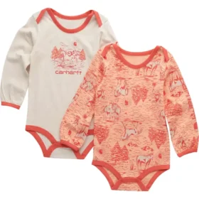 Kız Çocukları İçin 2 Parçalı Uzun Kolluklu Çiftlik Desenli Bodysuit Seti (Bebek)