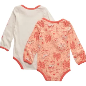 Kız Çocukları İçin 2 Parçalı Uzun Kolluklu Çiftlik Desenli Bodysuit Seti (Bebek)