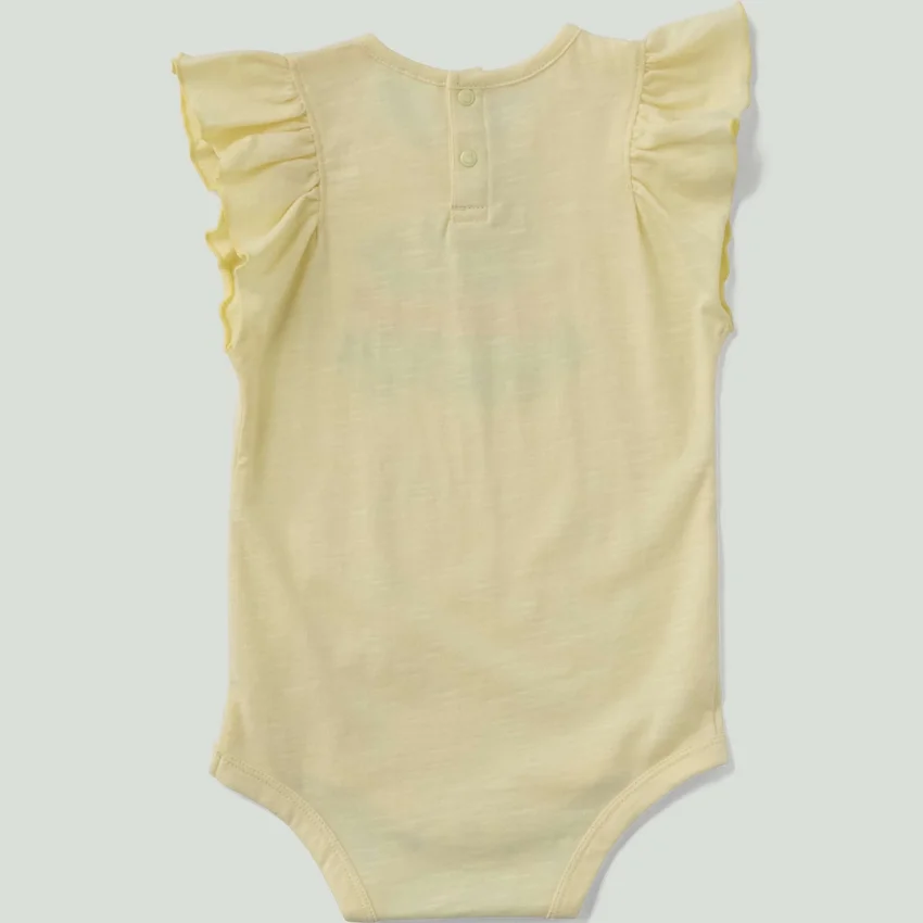 Kız Çocukları İçin Kısa Fırfırlı Kolluklu Sebze Desenli Bodysuit (Bebek)