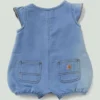 Kız Çocukları İçin Kısa Kolluklu Denim Henley Tulum (Bebek)