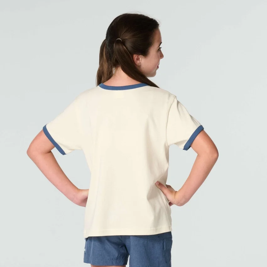 Kız Çocukları İçin Kısa Kolluklu Çiçek Desenli "C" Ringer Gömlek (Çocuk/Bebek/Genç)