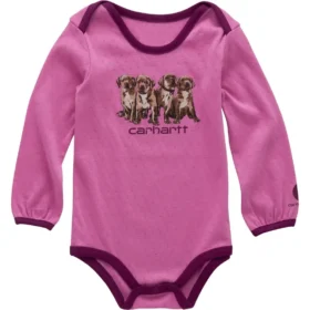 Kız Çocukları İçin Uzun Kolluklu Puppy Bodysuit (Bebek)