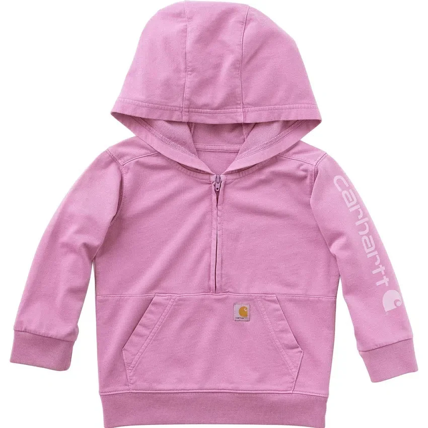 Çocuklar İçin Uzun Kolluklu, Yeniden Tasarlanmış Giysi Boyamalı Yarım Fermuarlı Sweatshirt (Bebek/Küçük Çocuk)