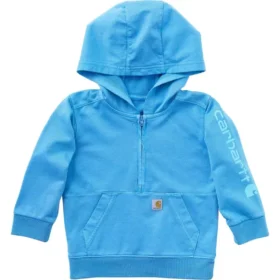 Çocuklar İçin Uzun Kolluklu, Yeniden Tasarlanmış Giysi Boyamalı Yarım Fermuarlı Sweatshirt (Bebek/Küçük Çocuk)
