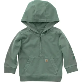 Çocuklar İçin Uzun Kolluklu, Yeniden Tasarlanmış Giysi Boyamalı Yarım Fermuarlı Sweatshirt (Bebek/Küçük Çocuk)